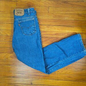 Vintage Orange Tab Medium Wash High Waisted Levis Jeans W34 L30
